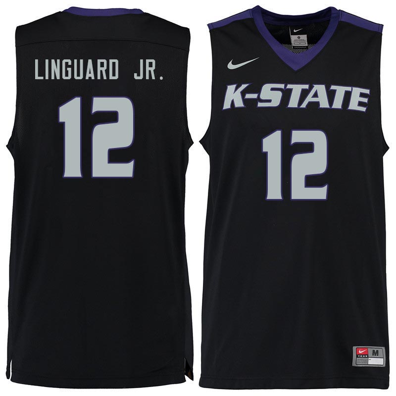 Men #12 Carlton Linguard Jr. Kansas State Wildcats College Basketball Jerseys Sale-Black - Click Image to Close